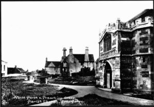 alt=" front door St James the Less Church 1930"
