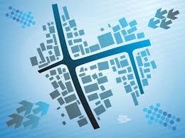 alt="schematic map of a town with roads"