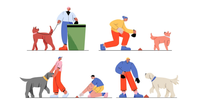 alt="dog poop cleaning up"